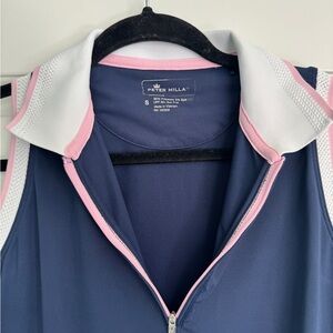 Peter Millar Navy and Pink Sleeveless Polo dress